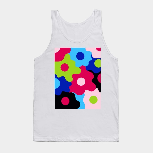 Retro Egg Flowers - Bright Winter Seasonal Color Palette Tank Top by aaalou